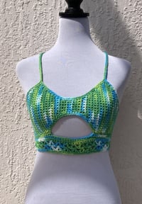 Image 1 of Emerald Ombre Crochet Sneak A Peek Top - Small