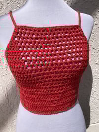 Image 3 of Red Crochet Valerie Top - Small