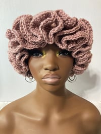 Image 2 of Ruffle Brim Crochet Hat - Rose Sparkle