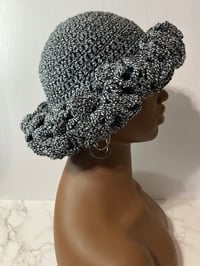Image 1 of Ruffle Brim Crochet Hat - Composition