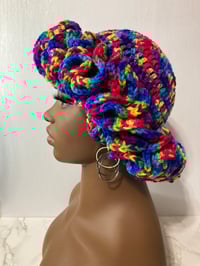 Image 2 of Ruffle Brim Crochet Hat - Bright Candy