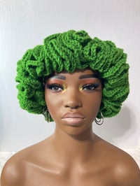 Image 2 of Ruffle Brim Crochet Hat - Forest