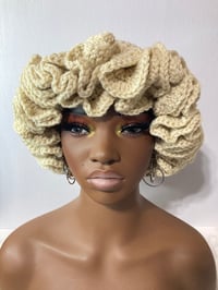 Image 3 of Ruffle Brim Crochet Hat - Cream