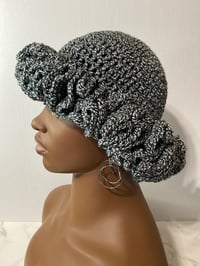 Image 2 of Ruffle Brim Crochet Hat - Composition