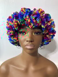 Image 3 of Ruffle Brim Crochet Hat - Bright Candy