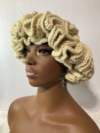 Image 6 of Ruffle Brim Crochet Hat - Cream