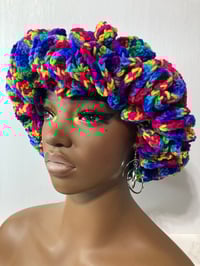 Image 7 of Ruffle Brim Crochet Hat - Bright Candy