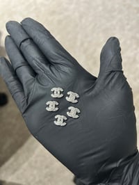 5x C c diamanté metal charms