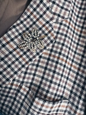 Vintage broche spejlglas fra 30-40’erne _blad