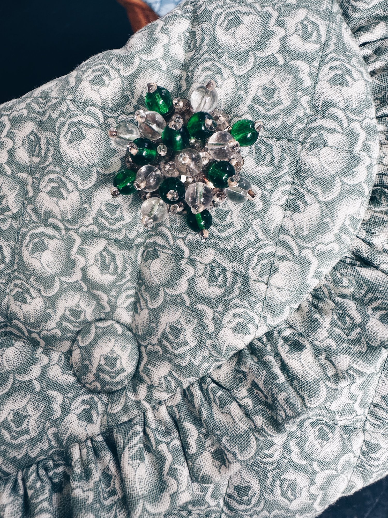 Vintage broche glasperler fra 30-40’erne 