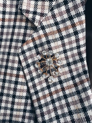 Vintage broche spejlglas fra 30-40’erne _sputnik