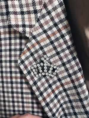 Vintage broche spejlglas fra 30-40’erne _krone