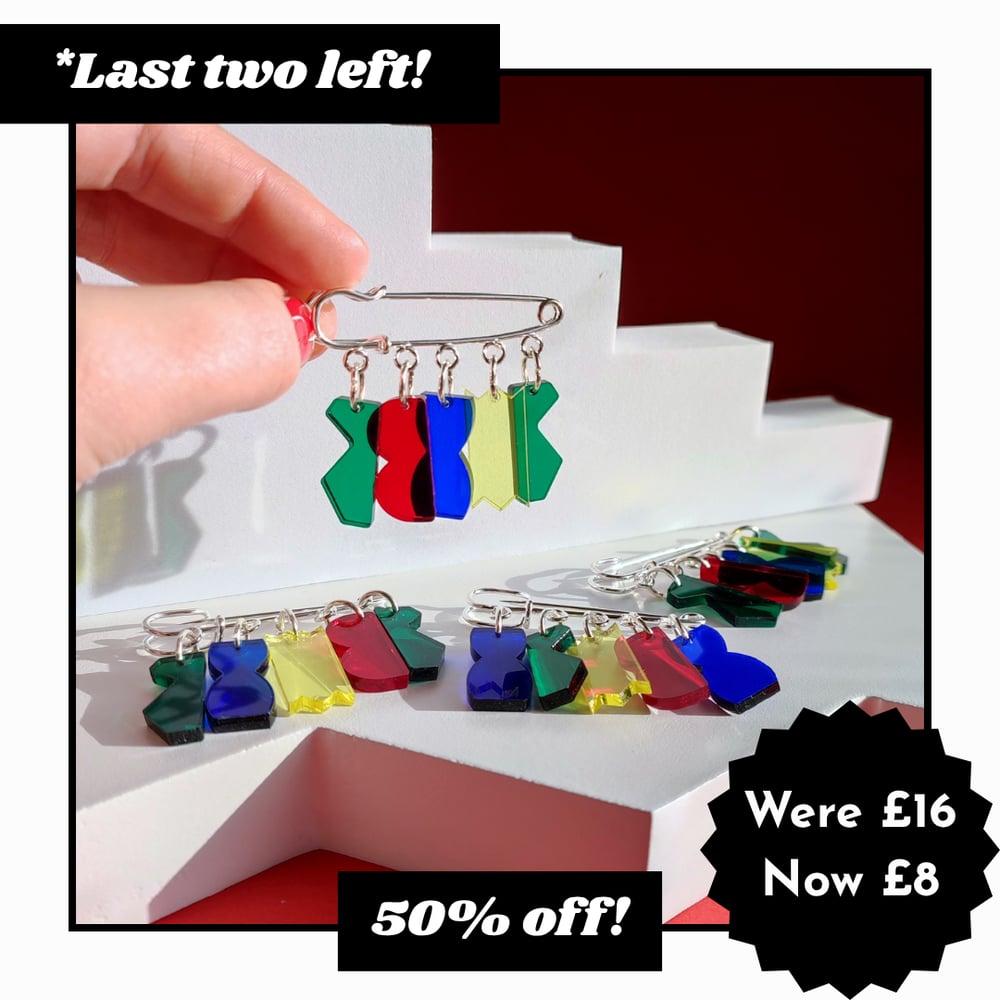 Image of Colourful Abstract Shapes Kilt Pin Brooch