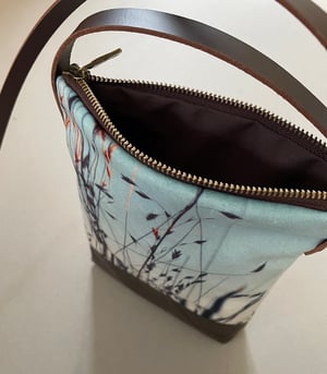 Image of Stipa grasses, crossbody velvet and waxed canvas phone bag