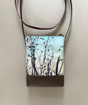 Image of Stipa grasses, crossbody velvet and waxed canvas phone bag