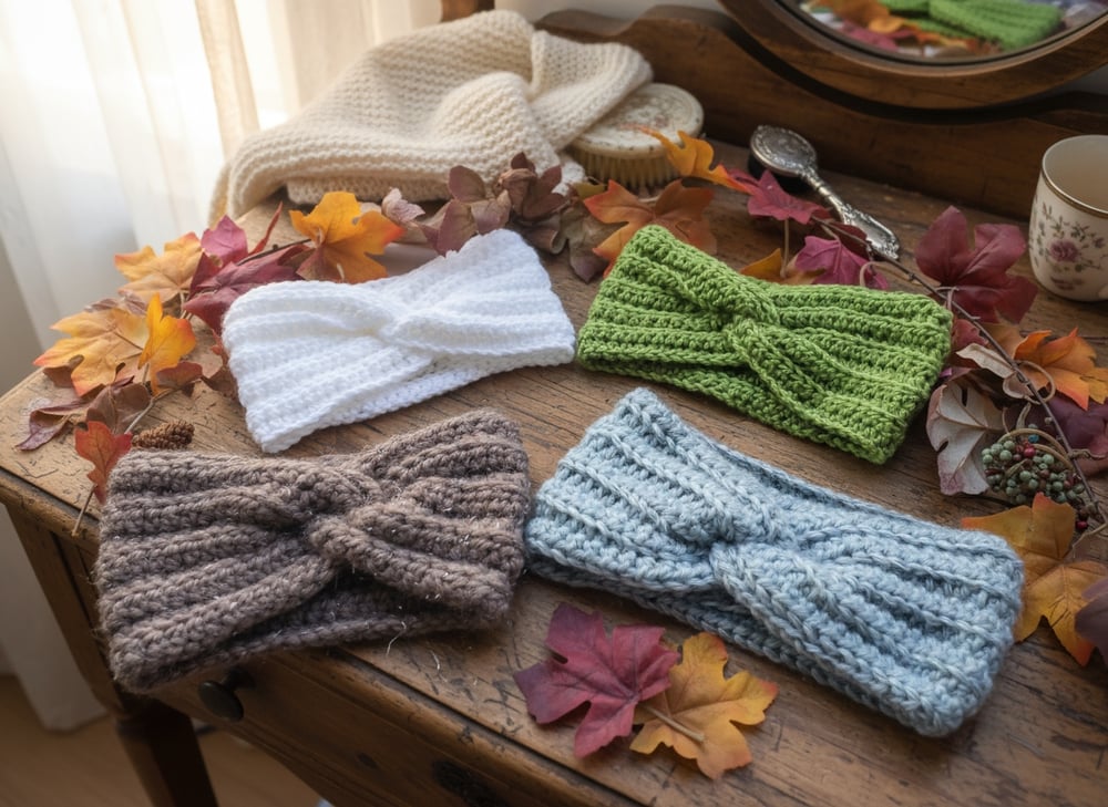 Image of Crochet Twisted Headband - Earwarmer