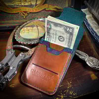 Image 4 of de Clisson Wallet - Tan & Sapphire