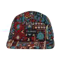 Image 1 of 5 PANEL VINTAGE TAPESTRY RED CHENILLE ADJUSTABLE STRAP BACK HAT 