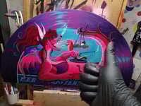 Image 4 of "Her Master's Voice"  - Original Acrylic Wood Cutout Painting - 39" x 22"