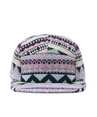 Image 5 of 5 PANEL MULTI COLOR NATIVE PATTERN PINK AND TURQUOISE STAPBACK HAT