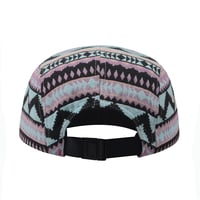 Image 3 of 5 PANEL MULTI COLOR NATIVE PATTERN PINK AND TURQUOISE STAPBACK HAT