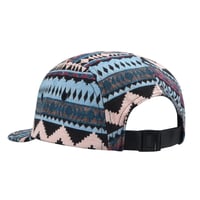 Image 4 of 5 PANEL MULTI COLOR NATIVE PATTERN PINK AND TURQUOISE STAPBACK HAT