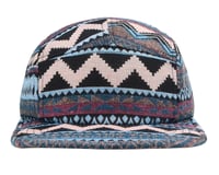 Image 1 of 5 PANEL MULTI COLOR NATIVE PATTERN PINK AND TURQUOISE STAPBACK HAT