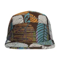 Image 4 of 5 PANEL VINTAGE TAPESTRY UNIQUE LEAF PATTERN STRAPBACK HAT