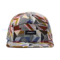 Image 4 of 5 PANEL VINTAGE TAPESTRY WOVEN FABRIC LOW KEY STRAPBACK HAT