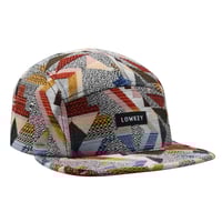 Image 2 of 5 PANEL VINTAGE TAPESTRY WOVEN FABRIC LOW KEY STRAPBACK HAT