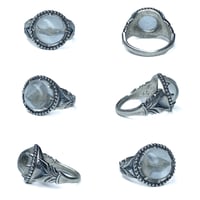 Image 2 of Lithomancy ring in oxidized sterling silver