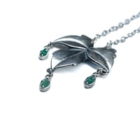 Image 2 of Poison Ivy necklace in sterling silver w/ emerald (limited edition)