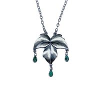 Image 1 of Poison Ivy necklace in sterling silver w/ emerald (limited edition)