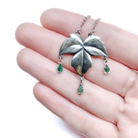 Image 4 of Poison Ivy necklace in sterling silver w/ emerald (limited edition)