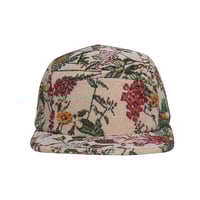 Image 4 of 5 PANEL VINTAGE TAPESTRY WOVEN FLORAL PATTERN STRAPBACK HAT