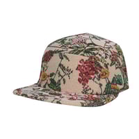 Image 2 of 5 PANEL VINTAGE TAPESTRY WOVEN FLORAL PATTERN STRAPBACK HAT