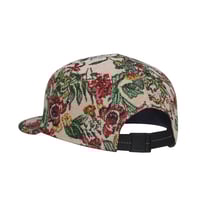 Image 3 of 5 PANEL VINTAGE TAPESTRY WOVEN FLORAL PATTERN STRAPBACK HAT