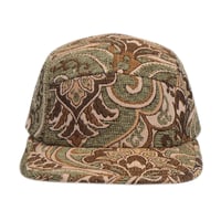 Image 2 of 5 PANEL VINTAGE TAPESTRY WOVEN FABRIC STRAPBACK HAT