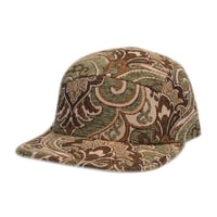 Image 3 of 5 PANEL VINTAGE TAPESTRY WOVEN FABRIC STRAPBACK HAT