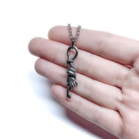 Image 4 of Snake + Hand necklace in oxidized sterling silver (ready to ship / limited edition)
