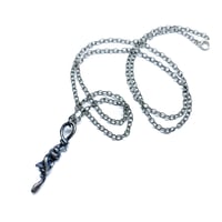 Image 3 of Snake + Hand necklace in oxidized sterling silver (ready to ship / limited edition)