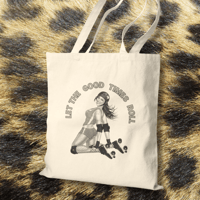 Image 3 of Good Times Gunmetal Cotton Canvas Tote Bag