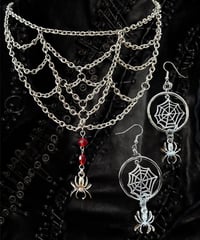 spider web necklace/earrings 🕷️🕸️