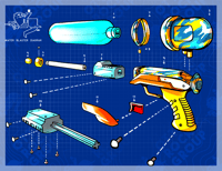 Image 3 of ORG Water Blaster Exploded Diagram Print [LIMITED]