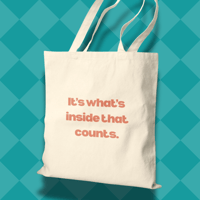 Image 2 of What's Inside Cotton Canvas Tote Bag