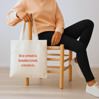 Image 3 of What's Inside Cotton Canvas Tote Bag