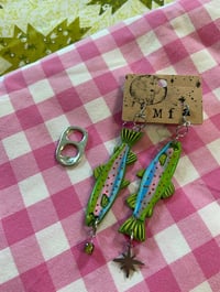 Image 2 of rainbow trout earrings