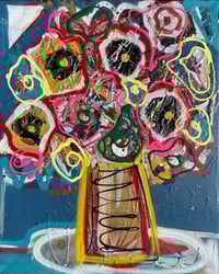 Neon Garden In A Clay Pot 