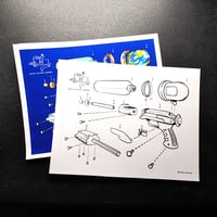 Image 2 of ORG Water Blaster Exploded Diagram Print [LIMITED]