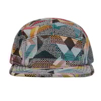 Image 3 of 5 PANEL VINTAGE TAPESTRY WOVEN FABRIC SNAPBACK HAT 